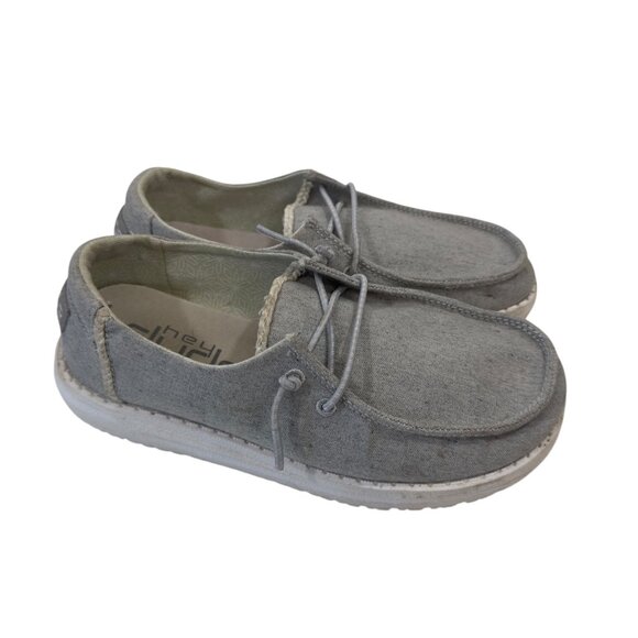 Hey Dude Wendy Yount Girls SZ 2 Gray Chambray Casual Slip-On Shoes - Picture 7 of 12